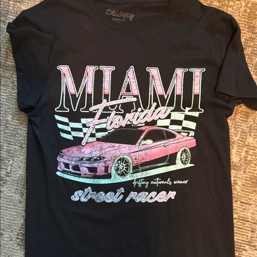 Black Miami Street Racer Tee
